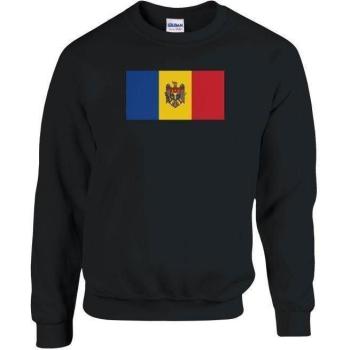 PixelForma Long Sleeve Crew Neck Moldova Flag Shirt