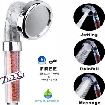 Cabeza de Ducha SPA Zloog 3 Funciones Ahorro de Agua
