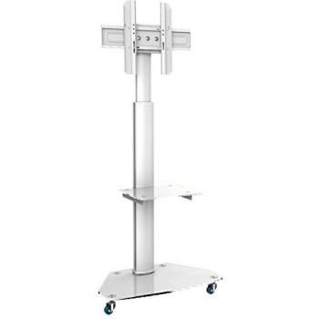 MyWall HP1DWL LCD TV Stand for 37” – 70”, Swiveling, Rotatable 90 Degrees, Height Adjustable (94.0 cm to 177.8 cm), White