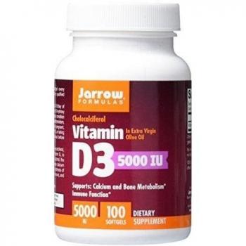 Jarrow Formulas Vitamina D3 5000 UI, 100 cápsulas suaves