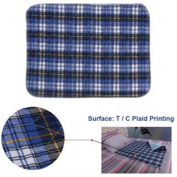 3pcs Adult Washable Incontinence Pad Blue Lattice 45*60cm