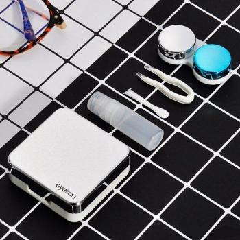 Kit completo para lentes de contacto con espejo y botella
