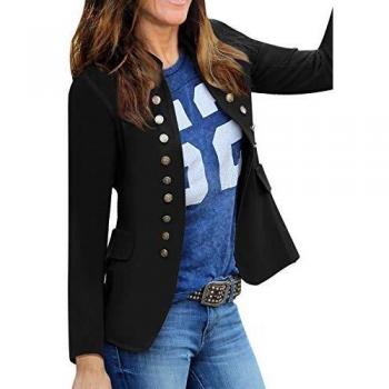 Roskiky Women's Casual Suit Jacket Black Size Small