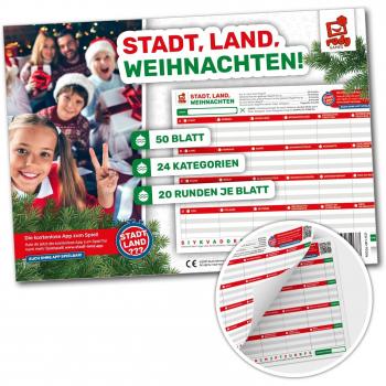 Familien-Weihnachts-Spiel Stadt Land Weihnachten! Deluxe