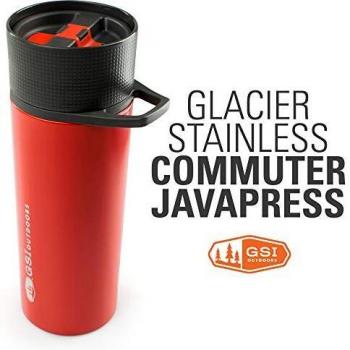 GSI Stainless Steel Commuter Coffee Press, Unisex, 14.3 oz, Red