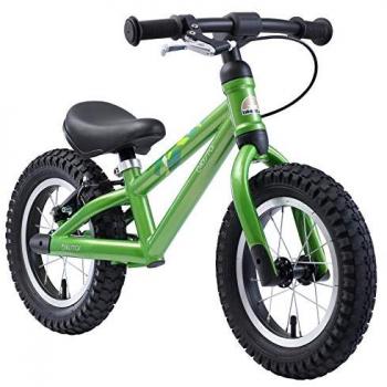 Vélo d’initiation BikeStar 12 VTT, Draisienne verte, pour garçons et filles de 3 à 4 ans