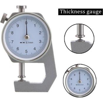 Jauge d'épaisseur 0-10mm, cadran circulaire, précision 0.1mm, outil de travail du cuir