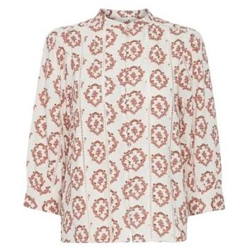 Floral‑Ring Longsleeve „RÊVE“ – Damen, Gr. 44, roter Farbton