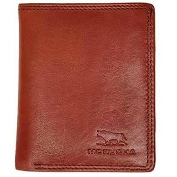 Antique Red RFID‑Blocking Trifold Wallet for Men – MORUCHA M45