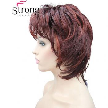 StrongBeauty Women's Classic Cap Wig, Short Silver Layered Style
