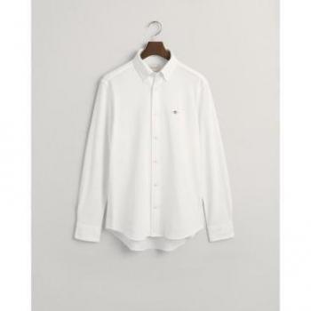 Chemise homme GANT Regular Pique blanc coton classique