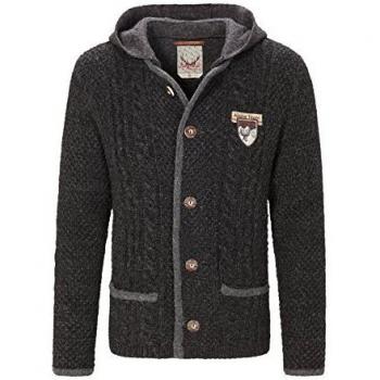 Stockerpoint Herren Trachtenstrickjacke MH-440, Anthrazit, Medium