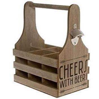 My Flair Getränkehalter, Holz Grau, 30 x 18 x 30 cm