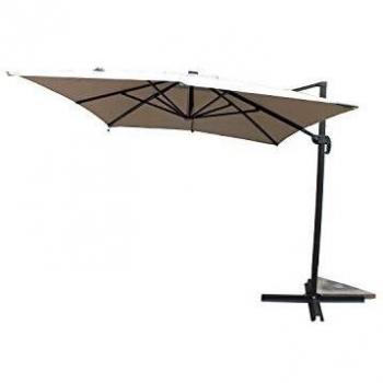 Ombrellone Rettangolare con LED Ecru 3 x 4 m Calvia