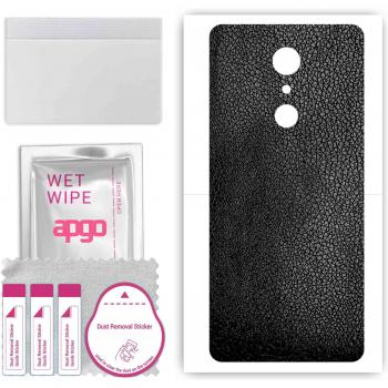 Black Leather Wrap Film for LG Q Stylo 4 by apgo