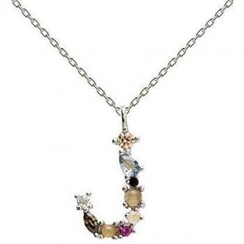 Collar de plata P D Paola letra J