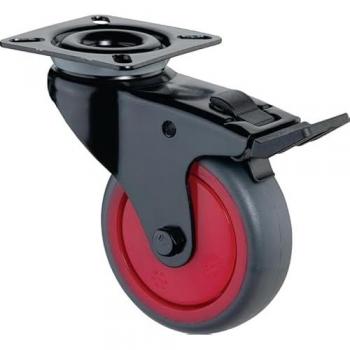 Lenkrolle BS ROLLEN Ø 50 mm, 50 kg Belastbarkeit – Graue Gummi‑Lagerung