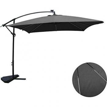 Ombrellone Decentrato Grigio 3 x 3 m con LED CONCEPT U