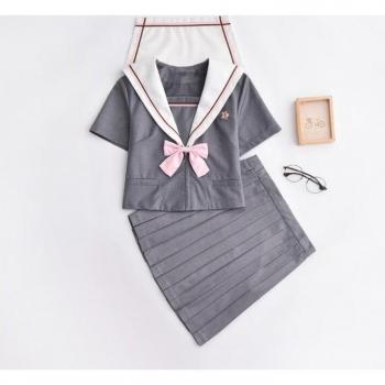Girls' Sakura Embroidered Sailor School Uniform