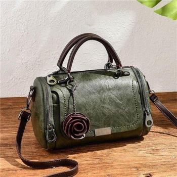 Women’s Crossbody Bag with Floral Pendant