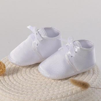Gooulfi Baby Schuhe Taufe Sommer Weiß Baumwolle 12 Monate