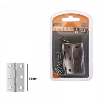 Cerniere per Armadi 55 Mm Silver Set di 2 con Viti