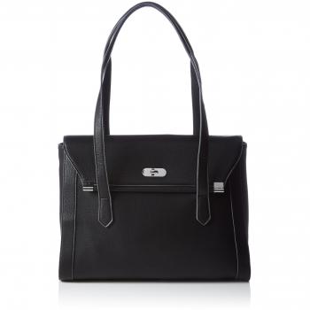 Tamaris TIANA Damen Henschel Tasche – 34 x 28 x 8 cm, Schwarz (001)