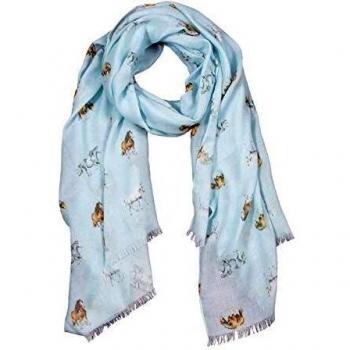 Wrendale Designs Feathers and Forelocks Horse Sky Blue Scarf