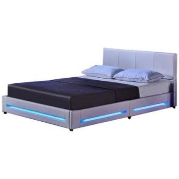 Lit LED Asteroid 160 x 200 cm avec Matelas Blanc