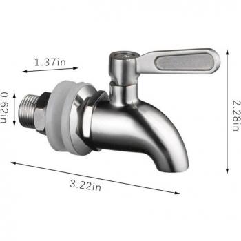Set grifos bebidas acero inoxidable, apto para barriles de agua, vino y cerveza, rosca 12mm/16mm
