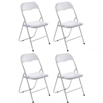 CLP 4er Set Klappstuhl Felix, gepolstert, pflegeleicht, weiß/weiß