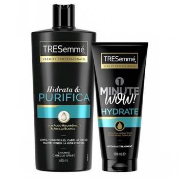 TRESemmé Pack Hidrata y Purifica Champú 685ml + Mascarilla 170ml con ácido hialurónico para cabello seco y dañado
