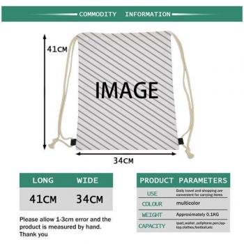 Alpaca Design Drawstring Backpack for School