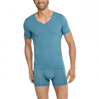 Schiesser Herren T-Shirt 1/2, Blau, Medium