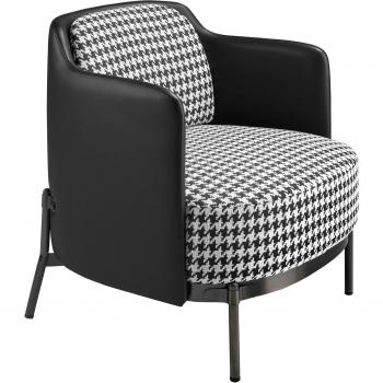 Chaise Angel Cerda Tissu Noir‑Blanc