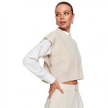 Trendyol Kurzpullover für Damen in Steinfarbe