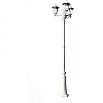 Garden Light Post, 3 Arms, 215 cm, White, Aluminum, Xl Destock