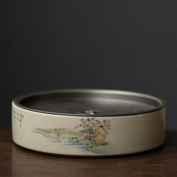Double Metal Tin Covered Tea Tray