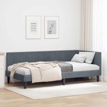 Moldura de Cama Esquina Gris Oscuro 100x200 cm VidaXL
