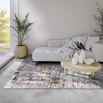 Gold & Copper Machine Woven Area Rug