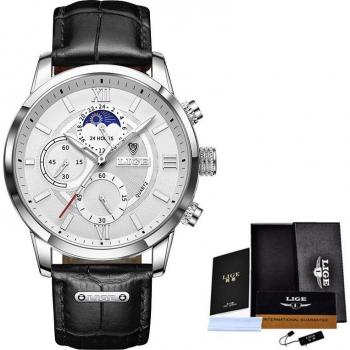Reloj de Hombre Deportivo con Fase Lunar y Cronógrafo