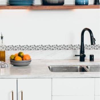 Frise autocollante décorative gris Maere, 5 cm x 300 cm