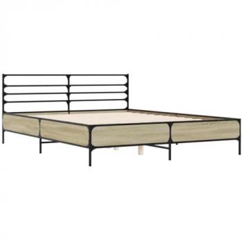 Bettgestell 160x200 cm Sonoma Eiche und Metall