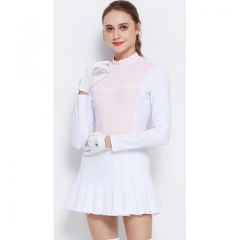 Schwan Liebe Golf Frauen T-Shirt Langarm und kurzer Plissee Rock
