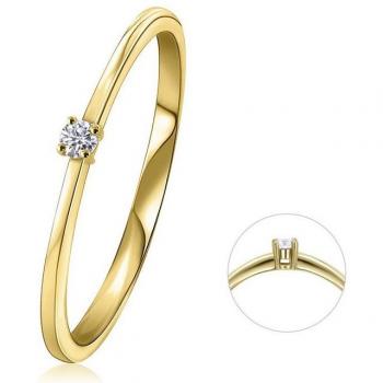 ONE ELEMENT 0,03 ct Diamant Brillant – Gelbgold 585 Ring für Frauen