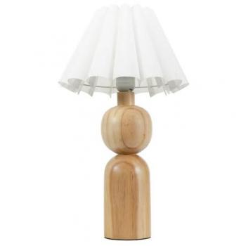 Azalea Wooden Table Lamp with LED and Scalloped Shade