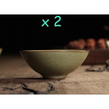 2PCs 65ml Crackle Teacups