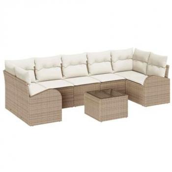 Ensemble de mobilier de jardin 8 pièces avec coussins