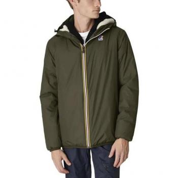 K-WAY Men's Sherpa Lined Green Jacket