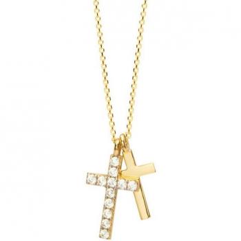 NANA KAY Goldene Kreuz-Halskette mit Strasssteine FG083S